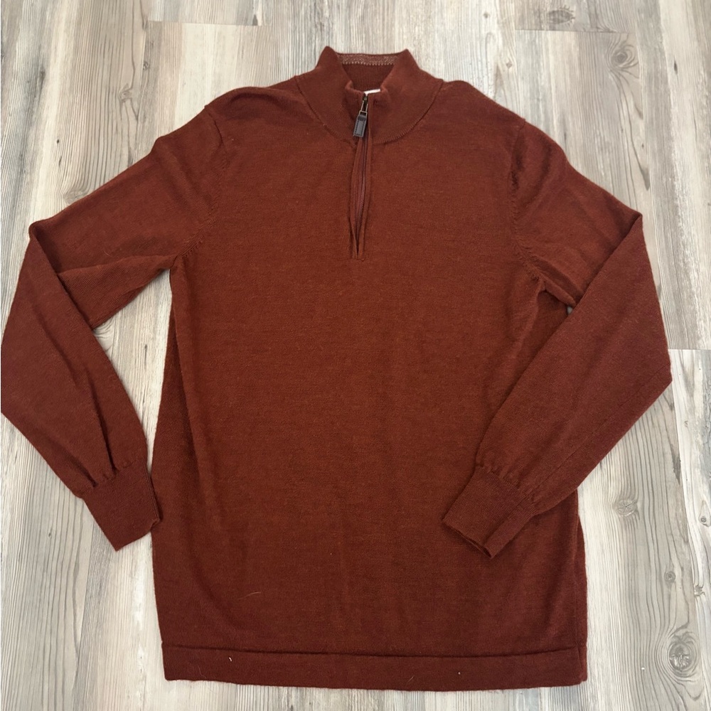 Men's Rust Sweater 100% merino wool